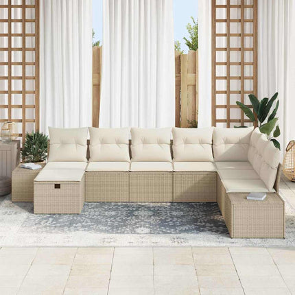 Trädgårdsoffset 8 st Beige konstrotting