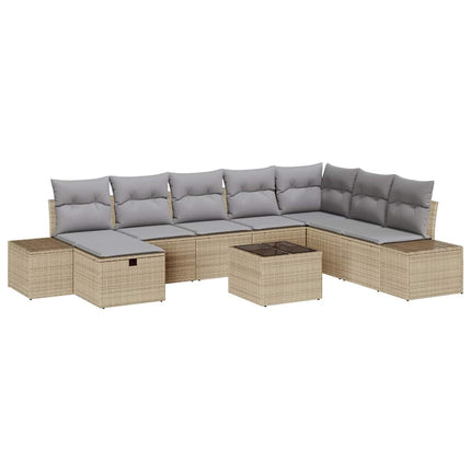 Trädgårdsoffset 9 st Beige konstrotting