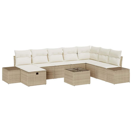 Trädgårdsoffset 9 st Beige konstrotting