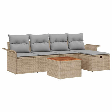 Trädgårdsoffset 6 st Beige konstrotting
