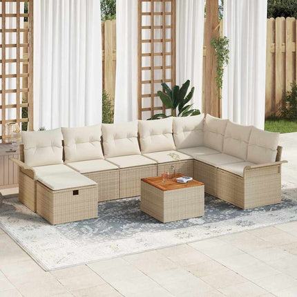 Trädgårdsoffset 9 st Beige konstrotting