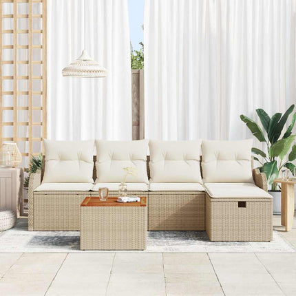 Trädgårdsoffset 6 st Beige konstrotting