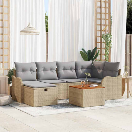 Trädgårdsoffset 7 st Beige konstrotting