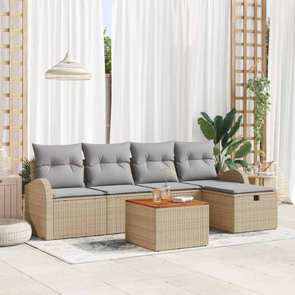 Trädgårdsoffset 6 st Beige konstrotting