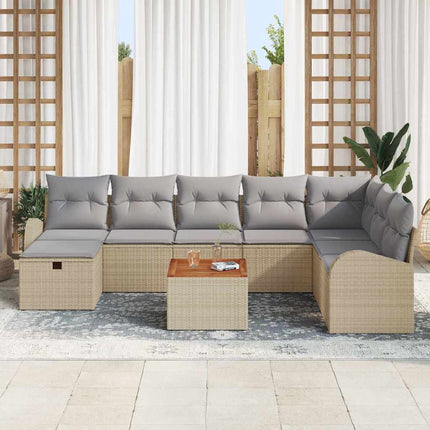 Trädgårdsoffset 9 st Beige konstrotting