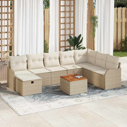 Trädgårdsoffset 9 st Beige konstrotting