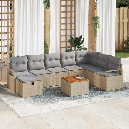 Trädgårdsoffset 9 st Beige konstrotting