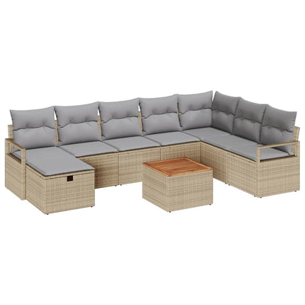 Trädgårdsoffset 9 st Beige konstrotting