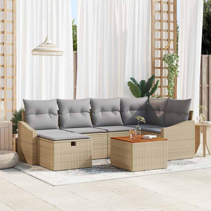 Trädgårdsoffset 7 st Beige konstrotting