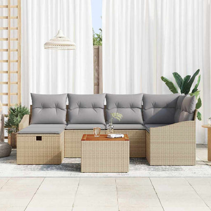 Trädgårdsoffset 7 st Beige konstrotting