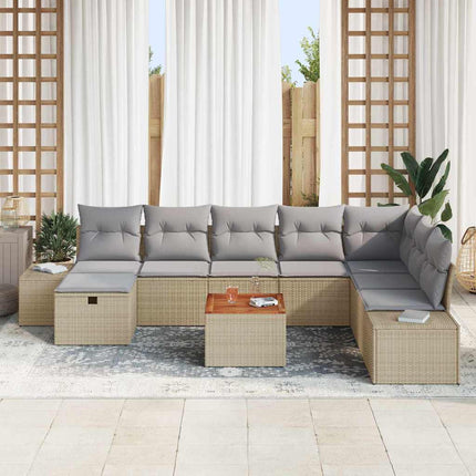 Trädgårdsoffset 9 st Beige konstrotting