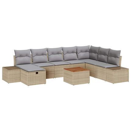 Trädgårdsoffset 9 st Beige konstrotting