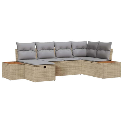 Trädgårdsoffset 6 st Beige konstrotting