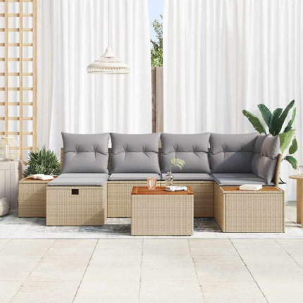 Trädgårdsoffset 7 st Beige konstrotting