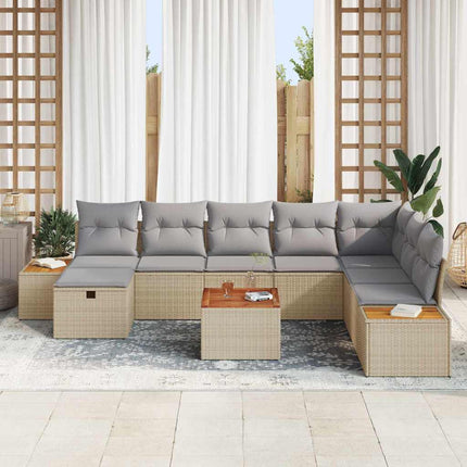 Trädgårdsoffset 9 st Beige konstrotting