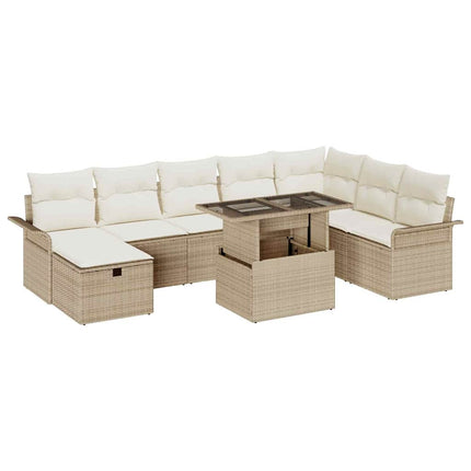 Trädgårdsoffset 9 st Beige konstrotting