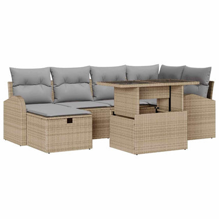 Trädgårdsoffset 7 st Beige konstrotting