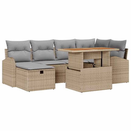 Trädgårdsoffset 7 st Beige konstrotting