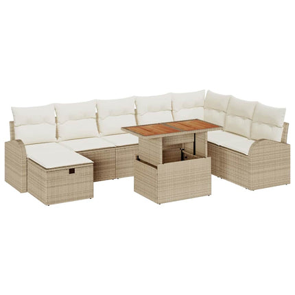 Trädgårdsoffset 9 st Beige konstrotting