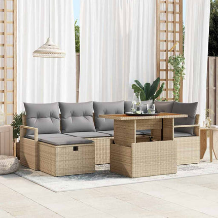 Trädgårdsoffset 7 st Beige konstrotting