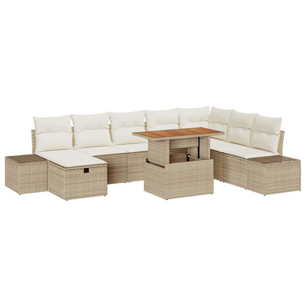 Trädgårdsoffset 9 st Beige konstrotting