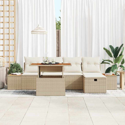 Trädgårdsoffset 6 st Beige konstrotting