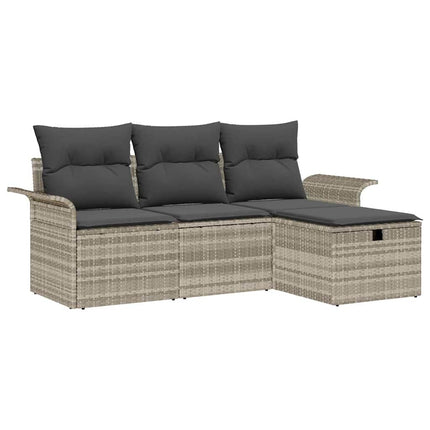 Trädgårdsoffset 4 st Poly rattan