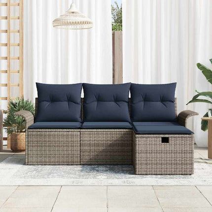 Trädgårdsoffset 4 st Poly rattan