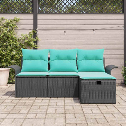 Trädgårdsoffset 4 st Poly rattan