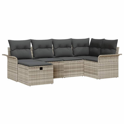 Trädgårdsoffset 6 st Poly rattan