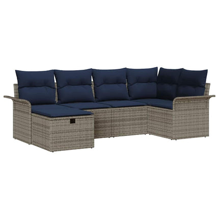 Trädgårdsoffset 6 st Poly rattan