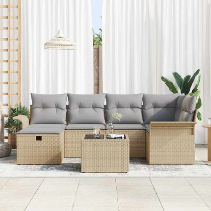 Trädgårdsoffset 7 st Poly rattan
