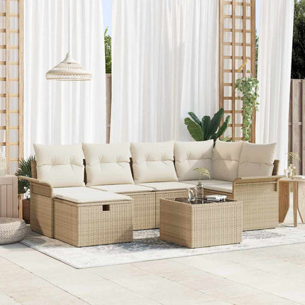 Trädgårdsoffset 7 st Poly rattan