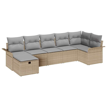Trädgårdsoffset 7 st Poly rattan