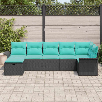 Trädgårdsoffset 7 st Poly rattan