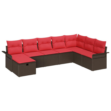 Trädgårdsoffset med kudde med lagring 8 pcs Poly rattan