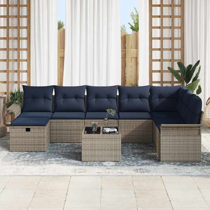 Trädgårdsoffset 9 st Poly rattan