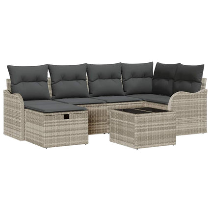 Trädgårdsoffset 7 st Poly rattan
