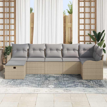 Trädgårdsoffset 7 st Poly rattan