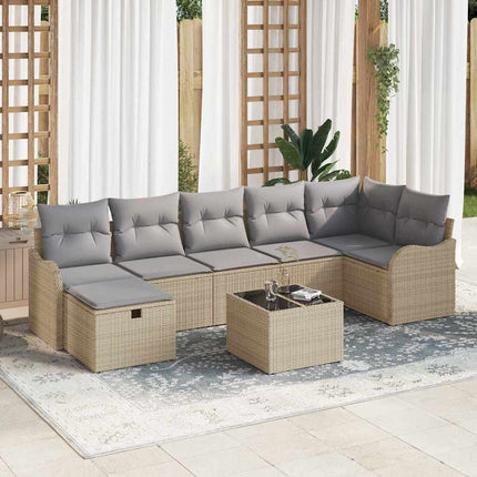 Trädgårdsoffset 8 st Poly rattan