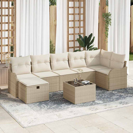 Trädgårdsoffset 8 st Poly rattan