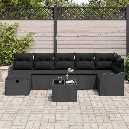 Trädgårdsoffset 8 st Poly rattan