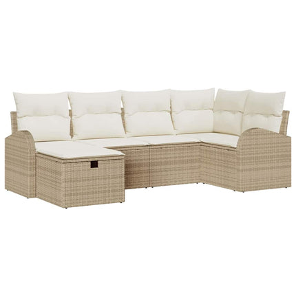 Trädgårdsoffset 6 st Beige konstrotting