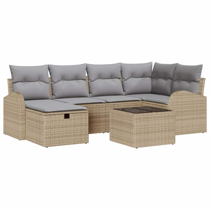 Trädgårdsoffset 7 st Beige konstrotting