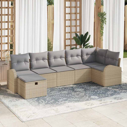 Trädgårdsoffset 7 st Beige konstrotting