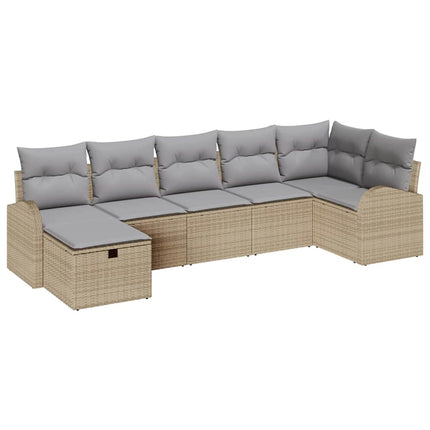 Trädgårdsoffset 7 st Beige konstrotting