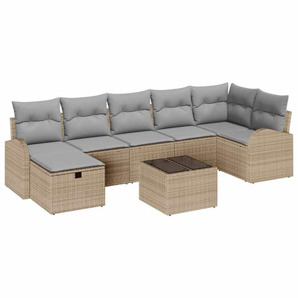 Trädgårdsoffset 8 st Beige konstrotting