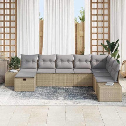 Trädgårdsoffset 8 st Beige konstrotting