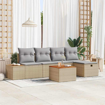 Trädgårdsoffset 6 st Beige konstrotting