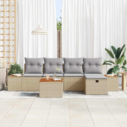 Trädgårdsoffset 6 st Beige konstrotting